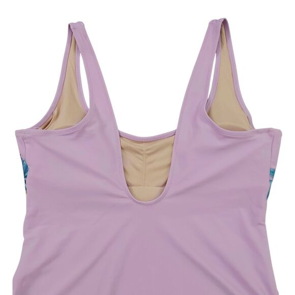 Old Navy Swimsuit Womens XL Lilac Padded Tropical Print Outdoor Pool Beach - Picture 7 of 12